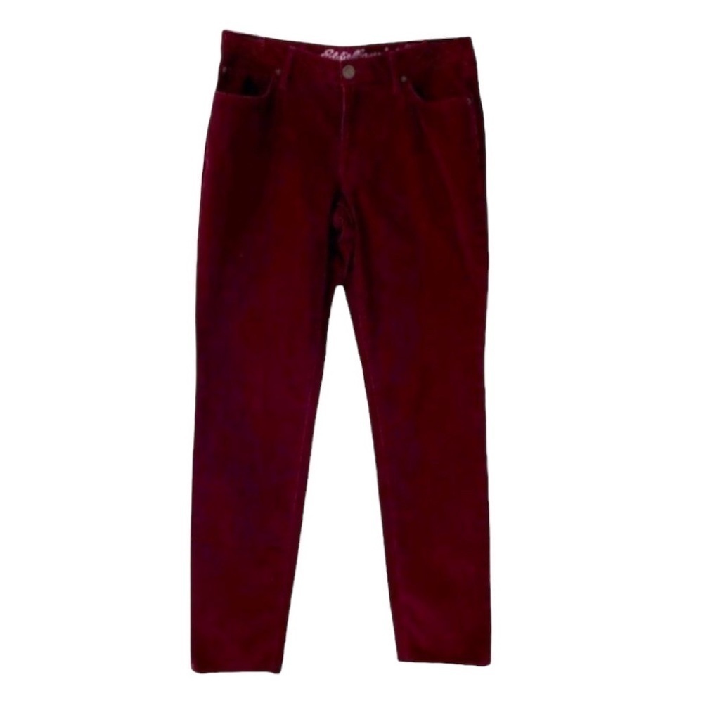 EDDIE BAUER Dark Cranberry Red Boyfriend Slim Fit Corduroy Pants size 4